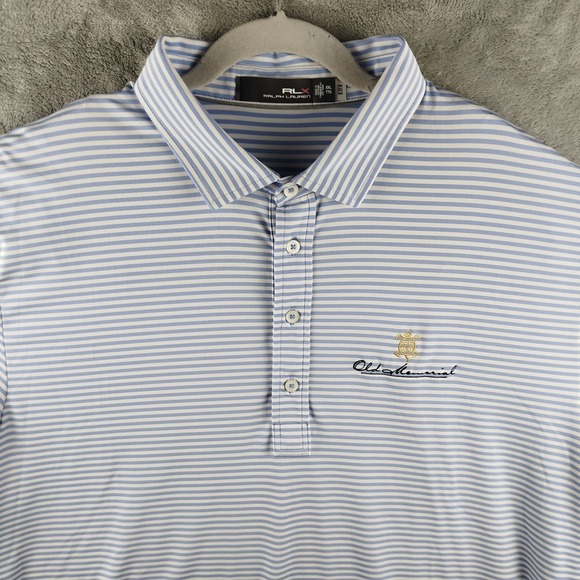 RLX Ralph Lauren Other - Old Memorial Golf Club Shirt Mens 2XL White Blue Stripe Polo RLX Ralph Lauren